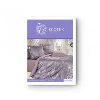 Комплект постельного белья   на резинке     семейный из сатина-жаккард        с наволочками 50х70 2 шт и с наволочками 70х70 2 шт Узор Ecotex