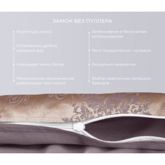 Комплект постельного белья   на резинке     семейный из сатина-жаккард        с наволочками 50х70 2 шт и с наволочками 70х70 2 шт Узор Ecotex