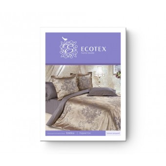 Комплект постельного белья   на резинке     семейный из сатина-жаккард        с наволочками 50х70 2 шт и с наволочками 70х70 2 шт Узор Ecotex