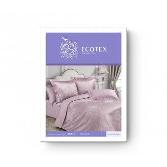 Комплект постельного белья   на резинке     семейный из сатина-жаккард        с наволочками 50х70 2 шт и с наволочками 70х70 2 шт Узор Ecotex