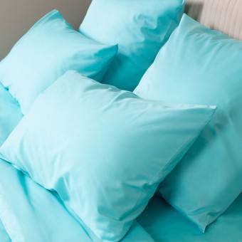 Комплект постельного белья         двуспальный из сатина        с наволочками 50х70 2 шт и с наволочками 70х70 2 шт Однотонное Ecotex