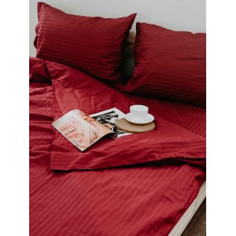 Комплект постельного белья         1,5 спальный из сатина-страйп        с наволочками 70х70 2 шт Однотонное Cotton Line  