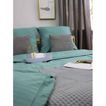 Комплект постельного белья         1,5 спальный из сатина-страйп        с наволочками 70х70 2 шт Однотонное Cotton Line  