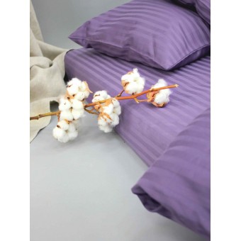 Комплект постельного белья         1,5 спальный из сатина-страйп        с наволочками 70х70 2 шт Однотонное Cotton Line  