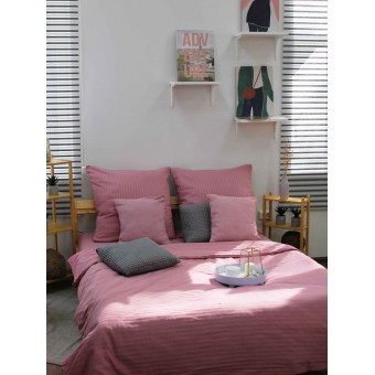 Комплект постельного белья         1,5 спальный из сатина-страйп        с наволочками 70х70 2 шт Однотонное Cotton Line  