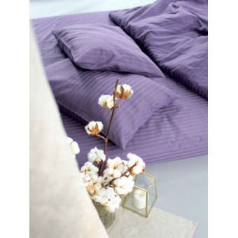 Комплект постельного белья         двуспальный из сатина-страйп        с наволочками 70х70 2 шт Однотонное Cotton Line  