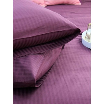 Комплект постельного белья         двуспальный из сатина-страйп        с наволочками 70х70 2 шт Однотонное Cotton Line  