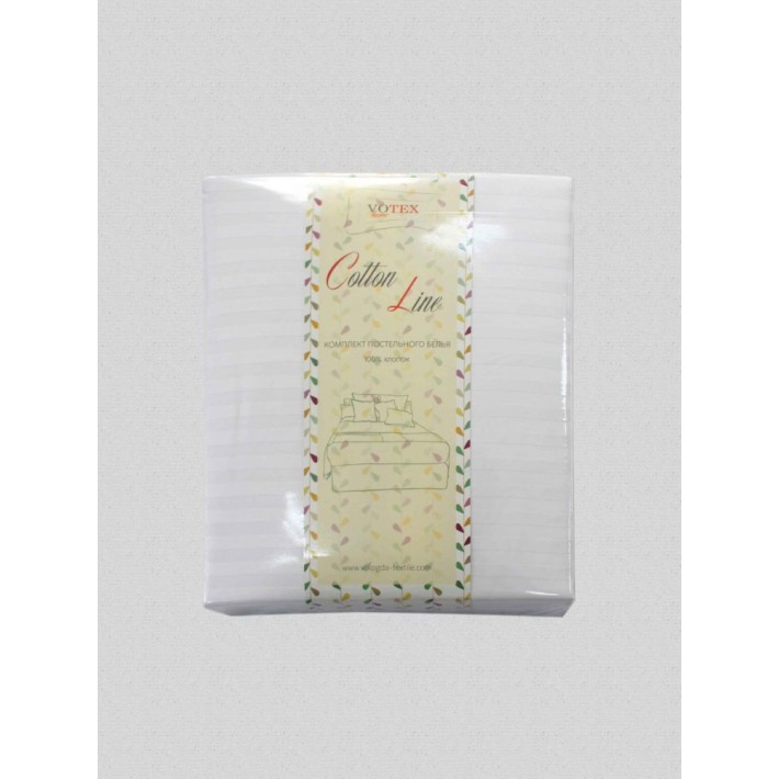 Комплект постельного белья евро из сатина-страйп с наволочками 50х70 2 шт и с наволочками 70х70 2 шт Однотонное Cotton Line