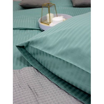 Комплект постельного белья         евро из сатина-страйп        с наволочками 70х70 2 шт Однотонное Cotton Line  