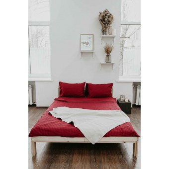 Комплект постельного белья         семейный из сатина-страйп        с наволочками 70х70 2 шт Однотонное Cotton Line  