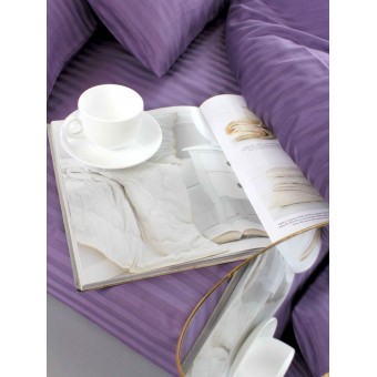 Комплект постельного белья         семейный из сатина-страйп        с наволочками 70х70 2 шт Однотонное Cotton Line  