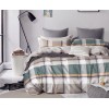Комплект постельного белья евро из сатина с наволочками 50х70 2 шт и с наволочками 70х70 2 шт Клетка Retrouyt