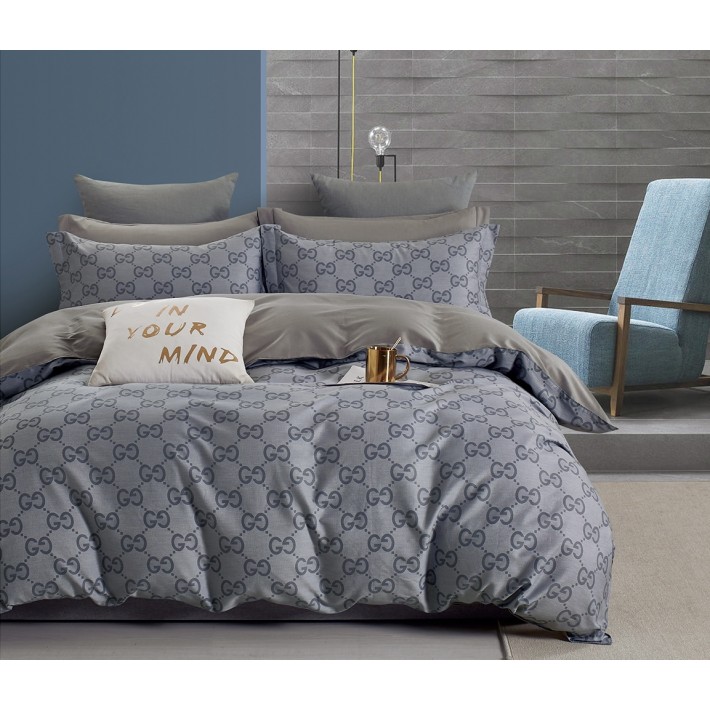 Комплект постельного белья евро из сатина с наволочками 50х70 2 шт и с наволочками 70х70 2 шт Узор Retrouyt