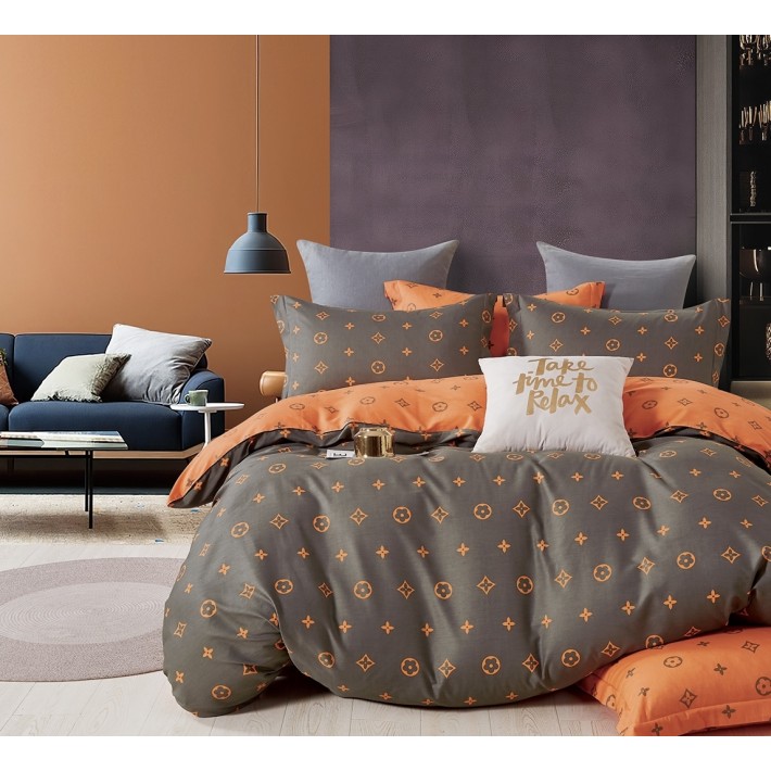 Комплект постельного белья евро из сатина с наволочками 50х70 2 шт и с наволочками 70х70 2 шт Узор Retrouyt