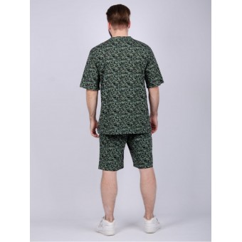 Костюм  мужской       из кулирки    футболка с шортами   зеленый