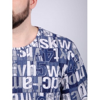 Костюм  мужской       из кулирки    футболка с шортами   синий