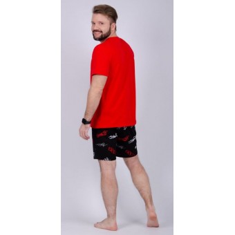 Костюм  мужской       из кулирки    футболка с шортами   красный