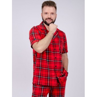Пижама  мужская       из кулирки   на пуговицах рубашка с брюками