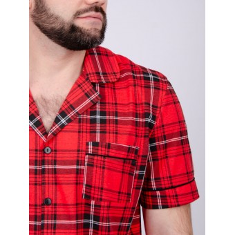 Пижама  мужская       из кулирки   на пуговицах рубашка с брюками