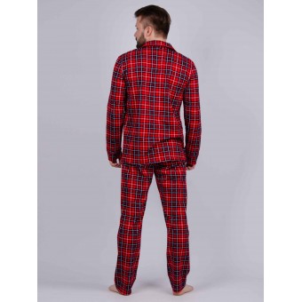 Пижама  мужская       из кулирки   на пуговицах рубашка с брюками