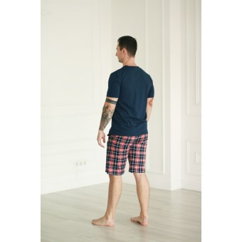 Пижама  мужская       из кулирки    футболка с шортами