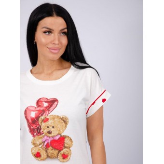 Пижама  женская       из кулирки    футболка с шортами        