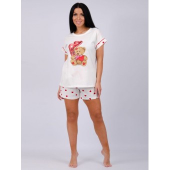Пижама  женская       из кулирки    футболка с шортами        