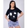 Пижама женская из кулирки футболка с шортами Звезды