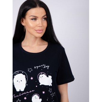 Пижама  женская       из кулирки    футболка с шортами     Звезды   