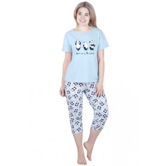 Пижама  женская       кулирка    футболка + бриджи   в ассортименте