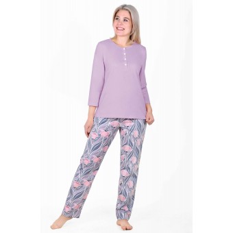 Пижама  женская       из кулирки    футболка с брюками