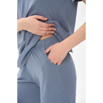 Пижама  женская       трикотажная    футболка с бриджами   серая