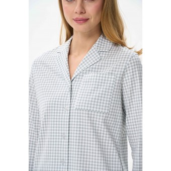 Пижама  женская       трикотажная    рубашка с брюками   Белый, Зеленый