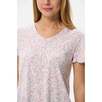 Пижама  женская       Пенье    футболка с бриджами   Бежевый, Розовый