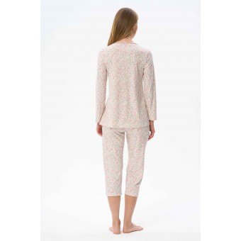 Пижама  женская       Мелисса    футболка с бриджами   Бежевый, Розовый