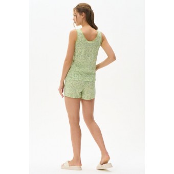 Пижама  женская       трикотажная    майка с шортами   Салатовый