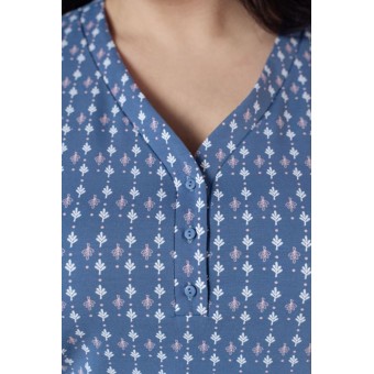 Пижама  женская       трикотажная    футболка с бриджами   синяя