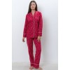 Пижама женская трикотажная рубашка с брюками розовая