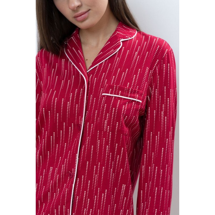 Пижама женская трикотажная рубашка с брюками розовая