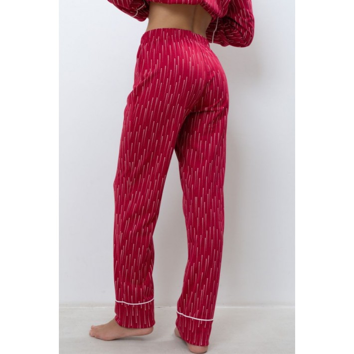 Пижама женская трикотажная рубашка с брюками розовая