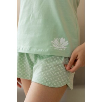 Пижама  женская       трикотажная    майка с шортами   Светло-зеленый
