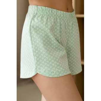 Пижама  женская       трикотажная    майка с шортами   Светло-зеленый