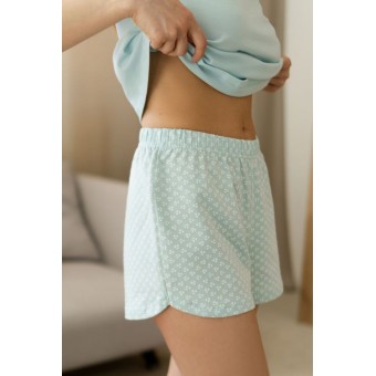 Пижама  женская       трикотажная    майка с шортами   Светло-голубой