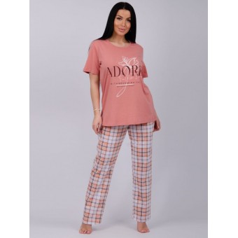 Пижама  женская       из кулирки    футболка с брюками