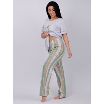 Пижама  женская       из кулирки    футболка с брюками