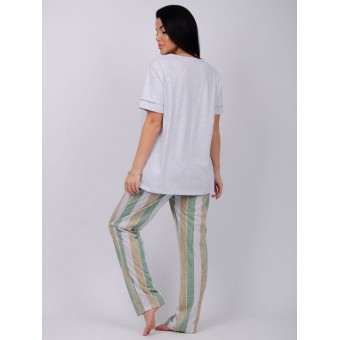 Пижама  женская       из кулирки    футболка с брюками