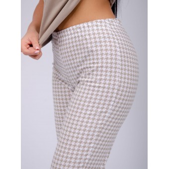 Пижама  женская       из кулирки    футболка с брюками   Бежевый, Серый