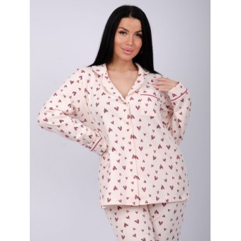 Пижама  женская       из футера    рубашка с брюками