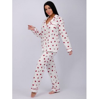 Пижама  женская       из футера    рубашка с брюками