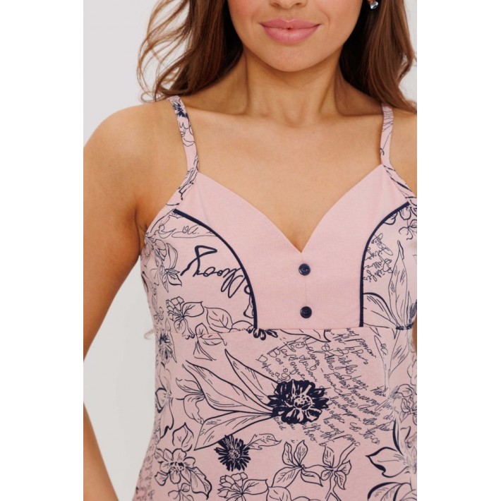 Пижама женская из кулирки майка с шортами розовая